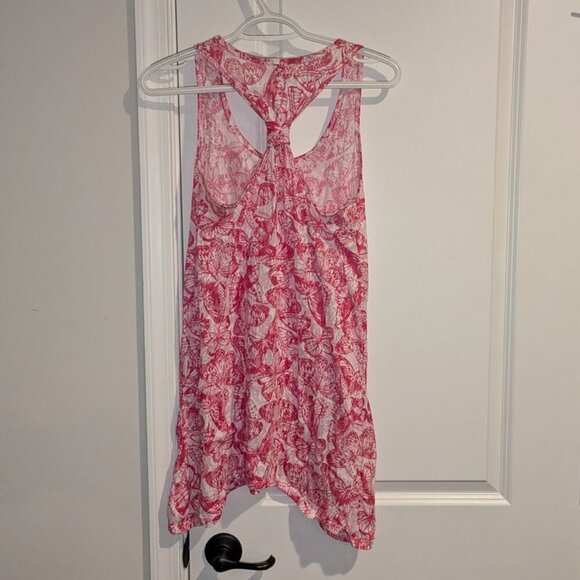 *3 FOR $9* OP Burn Out Semi-sheer butterfly butterflies print Racerback Tank Top - Picture 2 of 3